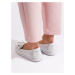 Moderní dámské mokasíny bílé bez podpatku