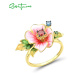 Stříbrný set náušnice a prsten barevné květiny FanTurra