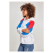 Urban Classics Ladies Oversize 3-Tone Block Hoody wht/firered/brightblue