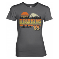 Stranger Things tričko, Hawkins '85 Vintage Girly Dark Grey, dámské