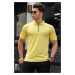 Madmext Yellow Polo Neck Men's Knitwear T-Shirt 5248
