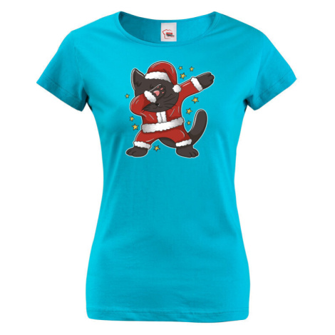 Dámské tričko Vánoční kočka - skvělé vánoční tričko BezvaTriko