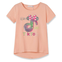 Dívčí triko s flitry - KUGO WK0803, lososová Barva: Lososová