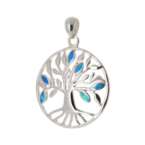 Stříbrný přívěšek strom života s modrými opály STRZ0792F Ego Fashion