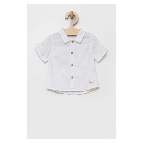 Dětská lněná košile Birba&Trybeyond bílá barva