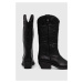Westernové kožené boty Steve Madden Wishley dámské, černá barva, na podpatku, SM11003071