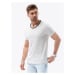 Pánské tričko s krátkým rukávem s V-výstřihem OMBRE T-shirt OM-TSCT-22SS-004 V-6 white