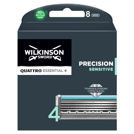 Wilkinson Sword Náhradní hlavice Quattro Essential Precision Sensitive 8 ks