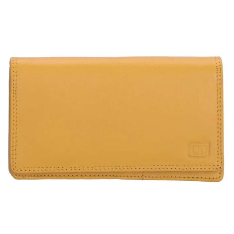 Double-D Žlutá velká kožená peněženka "Dominas"