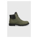 Dětské kožené zimní boty Geox J16FAB 032BC J SHAYLAX zelená barva