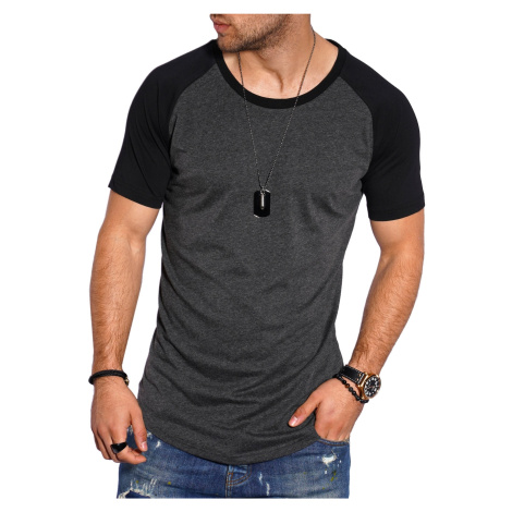 Pánské tričko BEHYPE Raglan MT-7140 - Tmavě šedá