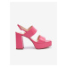 Růžové dámské kožené sandály na podpatku Högl Cindy