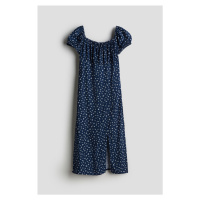 H & M - Šaty midi's nabíraným rukávem - modrá