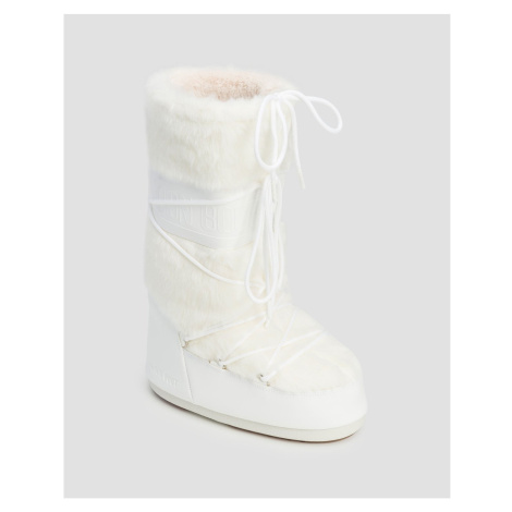 Bílé Dámské Sněhule Moon Boot Icon Faux Fur