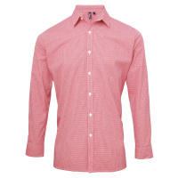 Premier Workwear Pánská bavlněná košile s dlouhým rukávem PR220 Red -ca. Pantone 200