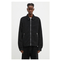 Bunda Rick Owens Zipfront Jacket pánská, černá barva, přechodná, oversize, DU02D2783.MO