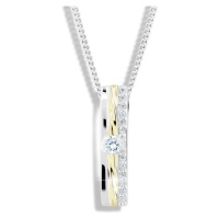 Modesi Bicolor stříbrný náhrdelník se zirkony M46025 (řetízek, přívěsek)