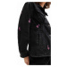 Džínová bunda Desigual 23WWED33 WOMAN DENIM TRUCKER JACKET dámská, černá barva, přechodná