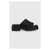 Pantofle Calvin Klein Jeans TOOTHY COMBAT SANDAL WEBBING dámské, černá barva, na platformě, YW0Y