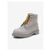 Světle šedé dámské kožené kotníkové boty Timberland 6 In Prem boot