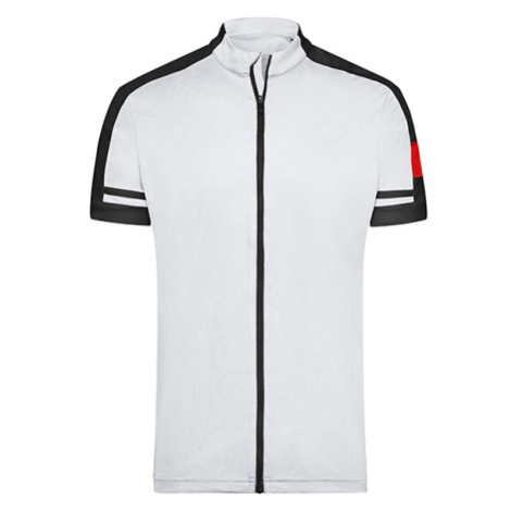 James&amp;Nicholson Pánský cyklistický dres JN454 White James & Nicholson