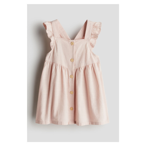 H & M - Bavlněné šaty's volánky - růžová H&M