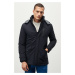 ALTINYILDIZ CLASSICS Men's Indigo Standard Fit Normal Cut, Hooded Cold-Proof Winter Coat.