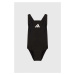 Jednodílné dětské plavky adidas Performance 3 BARS SOL ST černá barva