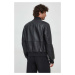 Kožená bunda Versace Jeans Couture pánská, černá barva, přechodná, 76GAVP06 CPPS3