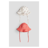 H & M - Bavlněný letní klobouček 2 kusy - červená