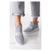 Trendy šedo-stříbrné dámské tenisky bez podpatku