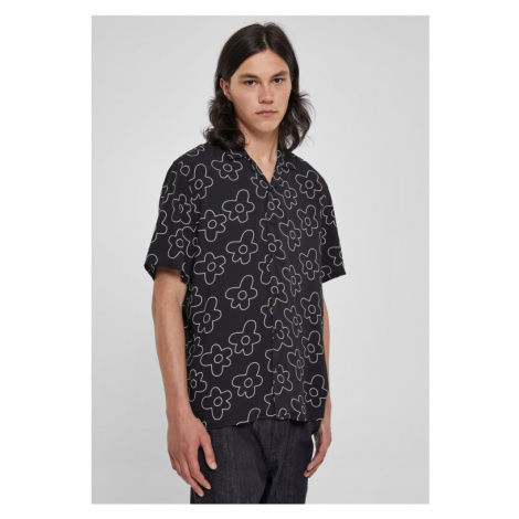 Pánská košile Urban Classics Viscose AOP Resort Shirt - černá