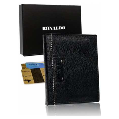 Velká černá kožená peněženka RONALDO