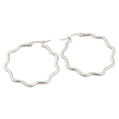 Linda's Jewelry Náušnice Kruhy Vlnění chirurgická ocel IN217