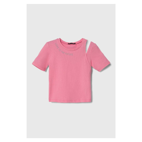 Dětské tričko Sisley růžová barva