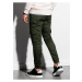 Tmavě zelené pánské kapsáčové kalhoty Ombre Clothing P1000