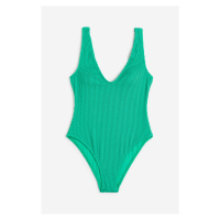 H & M - Jednodílné plavky High leg - zelená