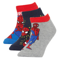 DEFACTO Boy Marvel Spiderman Licensed Cotton 3 Pack Short Socks