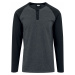 Urban Classics Contrast Raglan Henley L/S Tričko s dlouhým rukávem charcoal/černá