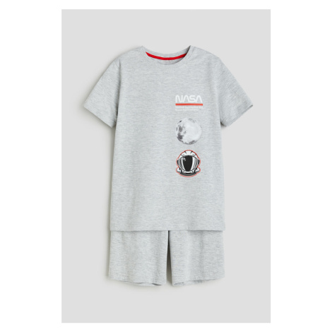 H & M - Cotton jersey pyjamas - šedá H&M