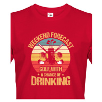 Pánské tričko s potiskem Weekend forecas -  tričko pro fanoušky golfu
