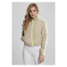 Urban Classics Ladies Short Piped Track Jacket concrete/electriclime