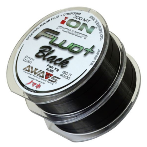 AWAS Vlasec Ion Power Fluo+ Black 600m - 2x300m Nosnost: 19,90kg, Průměr: 0,37mm