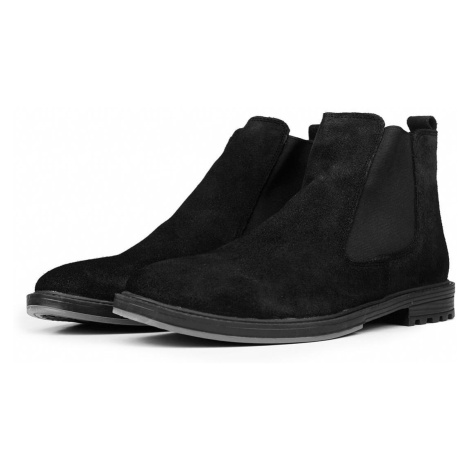 Ducavelli York Genuine Leather and Suede Anti-Slip Sole Chelsea Casual Boots.