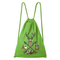 DOBRÝ TRIKO Bavlněný batoh s potiskem Jelen a šípy Barva: Apple green