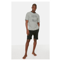 Trendyol Black Regular Fit Knitted Summer Shorts Pajamas Set