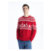 LC Waikiki Men's Crew Neck Long Sleeve Christmas Theme Knitwear Sweater