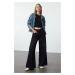 Trendyol Black Elastic Waist High Waist Extra Wide Leg Palazzo Jeans