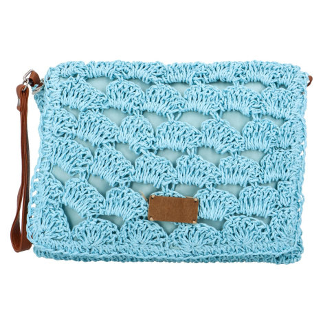 Měkká kabelka do ruky s pleteným vzorem Vivalo, modrá Firenze