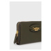 Kožená peněženka Lauren Ralph Lauren zelená barva